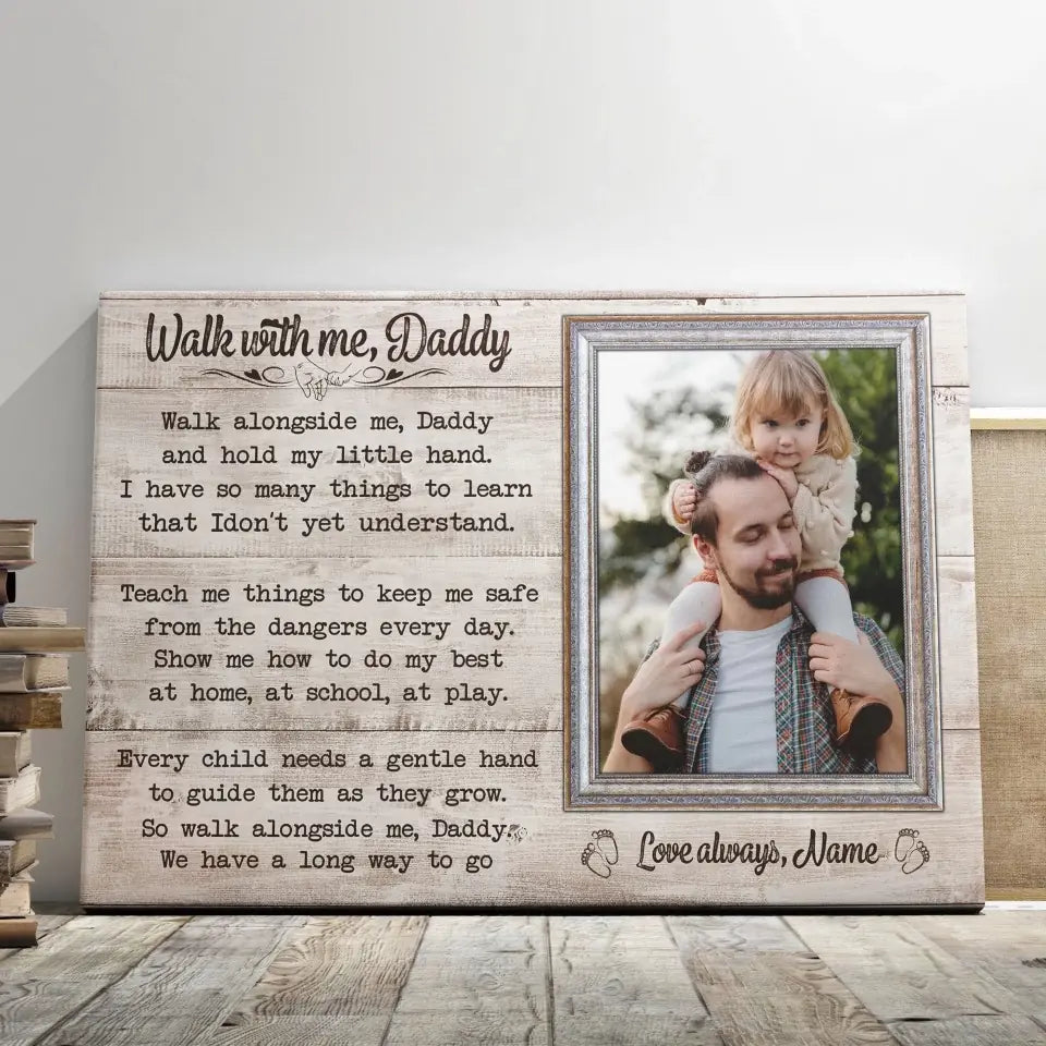 Personalized Canvas Prints Custom Name And Upload Photo - Walk With Me
