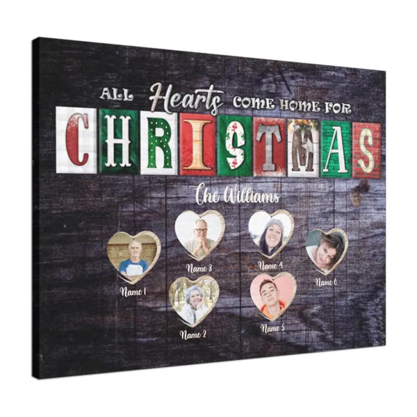 Personalized Canvas Prints Custom Photo - All Hearts Come home for Christmas Dem Canvas