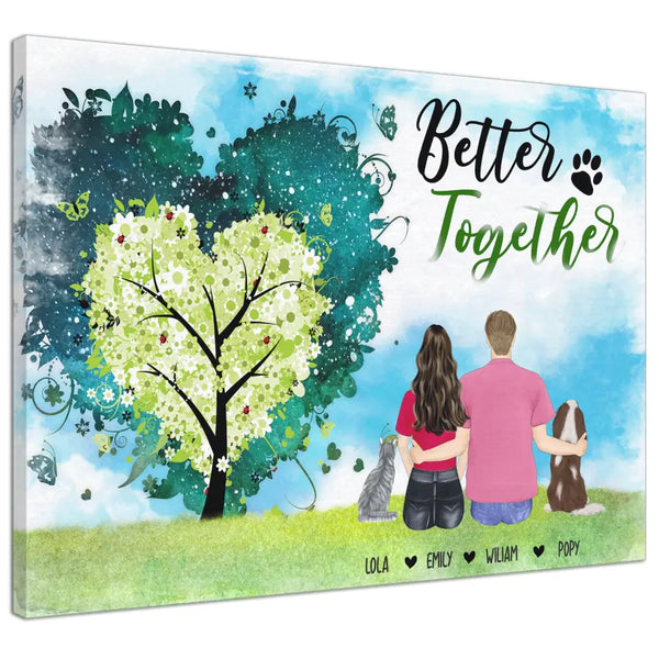 Personalized Canvas Prints Better Together Love Boy Friend, Love Girl Friend, Husband And Wife Lovers, Love Dog, Love Cat