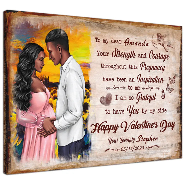 Personalized Canvas Prints Custom Clipart, Name And Date - Happy Vanlentine's Day, Birthday, Anniversary, Mother's Day For My Wife Dem Canvas