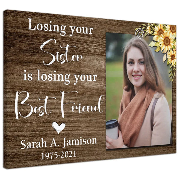 Personalized Canvas Prints Custom Photo And Name - Sister Loss, Sister Memorial Daughter Sister Aunt Loss,  Remembrance Dem Canvas