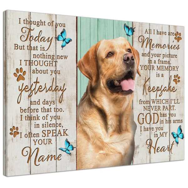 Personalized Canvas Prints, Custom Photo, Dog Memorial Gifts, Pet Loss Gifts, God Has You In His Arms Dem Canvas