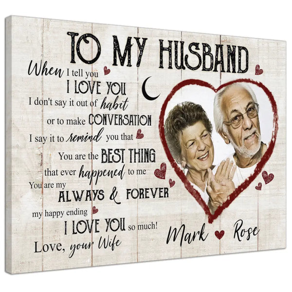 Personalized Canvas Prints, Custom Photo And Name, Anniversary Gift, Couple Gift, Gift For Husband, Gift For Him, To My Husband Dem Canvas