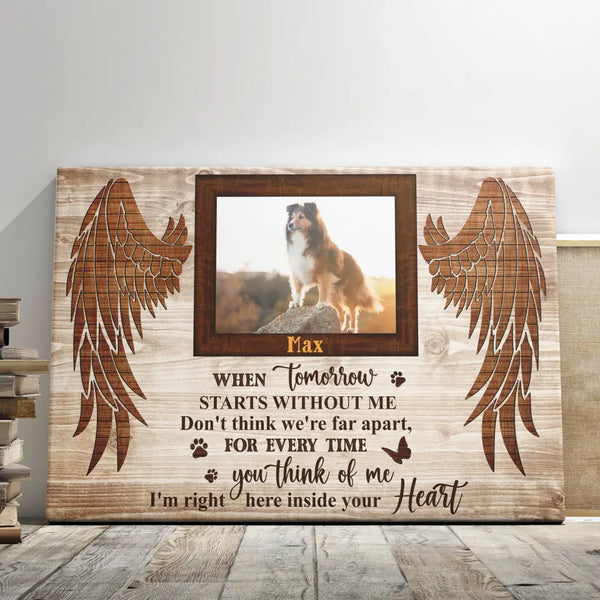 Personalized Canvas Prints Custom Photo, Pet Memorial Gift, Dog Sympathy, Dog Loss Gift Dem Canvas