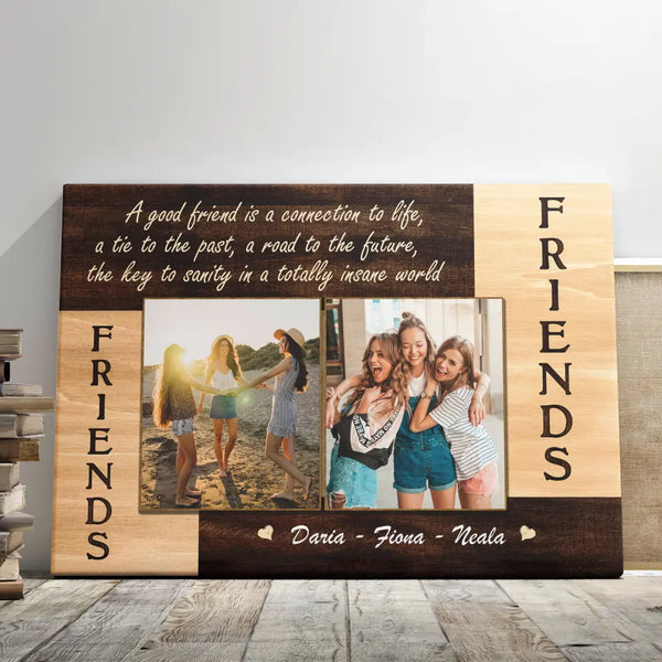 Personalized Canvas Prints, Custom Photo, Gift for BFF Gift for Friend Bestie, Birthday Gift for Friend Friendship Day Gift Dem Canvas