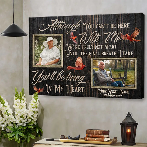 Personalized Canvas Prints, Upload Photo And Name, Memorial Gifts For Loss Of Parents, Memorial Gift, Death Leaves A Heartache Dem Canvas