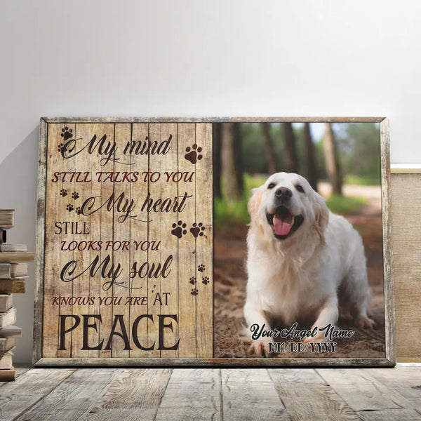 Personalized Canvas Prints, Custom Photo, Customize At Peace Dog, Dog Gift, Dog Lover Gift, Pet Loss, Dog Memorial Dem Canvas