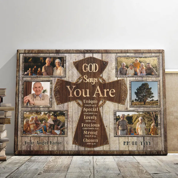 Personalized Canvas Prints, Custom Photo, Christian Gift, God Says You Are Dem Canvas