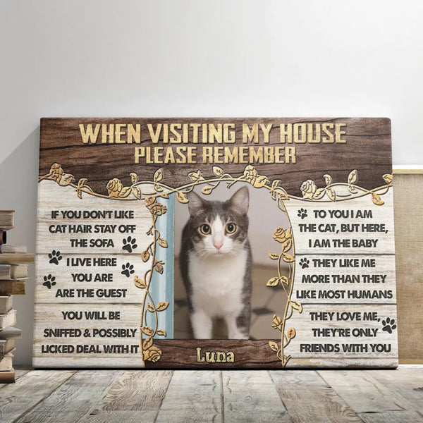 Personalized Canvas Prints, Custom Photo, Pet Lover Gifts, Cat Home Decor Funny Cat Wall Decor Dem Canvas