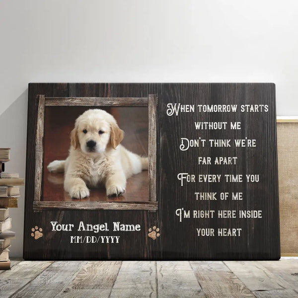 Personalized Canvas Prints, Custom Photo, Pet Bereavement Gift, Loss of Dog Memorial Gift, Pet Sympathy Gift Dem Canvas