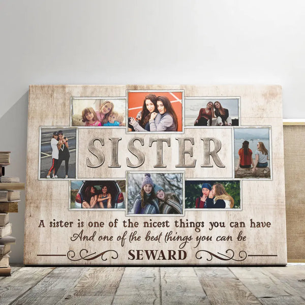 Personalized Canvas Prints, Custom Photo, Gift Idea For Sister, Canvas Print For Sister Birthday Dem Canvas