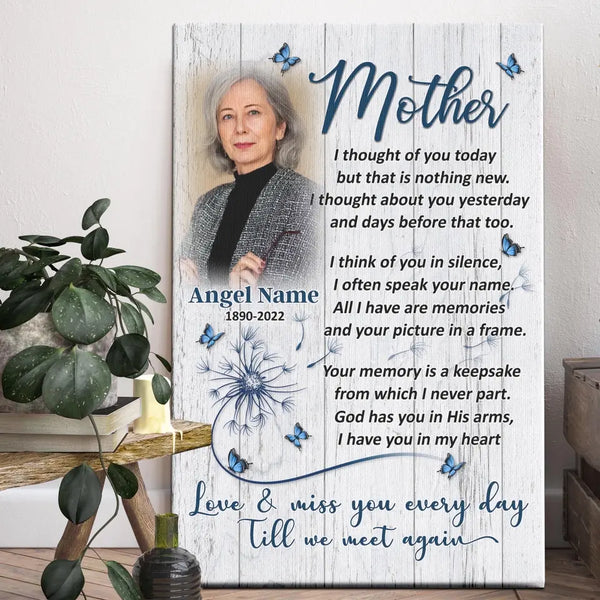 Personalized Canvas Prints, Upload Photo, Memorial Gifts For Loss Of Mother, Loss Of Grandma, Memorial Gift, Love And Miss You Every Day Dem Canvas