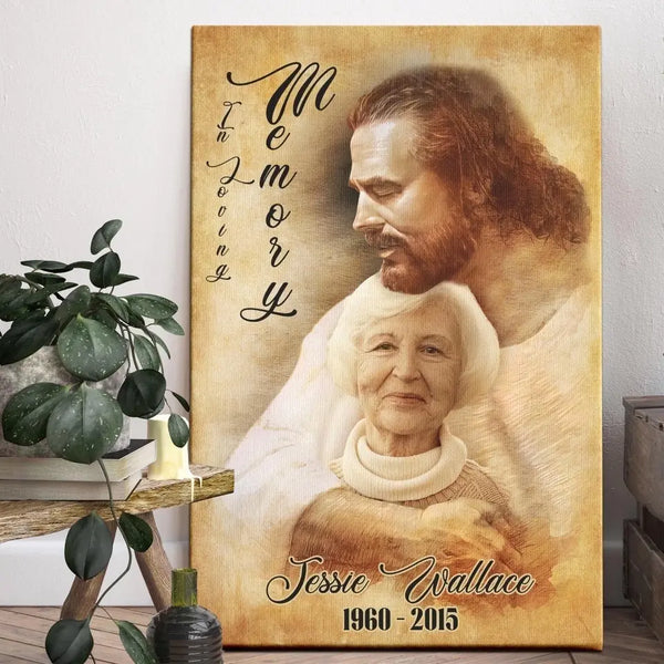 Personalized Canvas Prints, Custom Photo, Sympathy Gifts, Jesus Memorial Gifts, Remembrance Gifts, In Loving Memory Dem Canvas