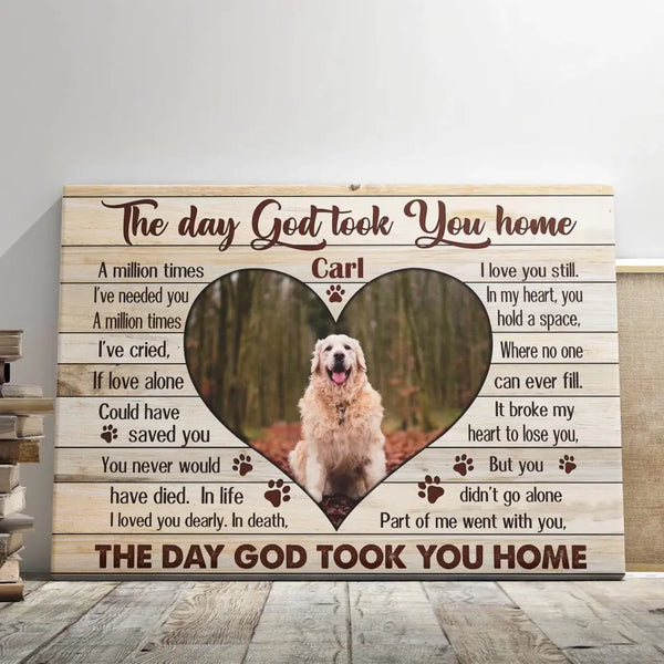 Personalized Canvas Prints, Custom Photo, Sympathy Gifts, Dog Gifts, Memorial Pet Photo Gifts, The Day God Took You Home Dem Canvas