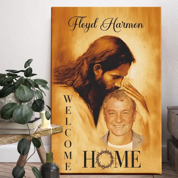 Personalized Canvas Prints, Custom Photo Gift, Memorial Gifts For Loss, In The Arms Of God Dem Canvas