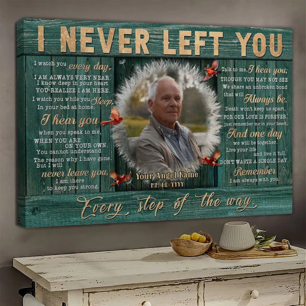 Personalized Canvas Prints, Custom Photo, Gifts For Memorial, Sympathy Gifts, Dandelion I Never Left You Dem Canvas