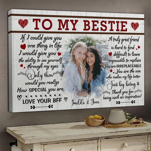 Personalized Canvas Prints, Custom Photo, Gift For Bestie, Gift For Best Friend, Friendship Day Dem Canvas