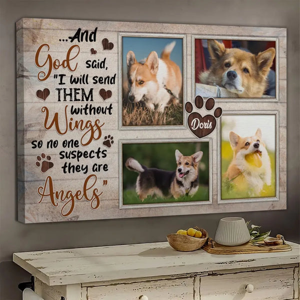 Personalized Photo Canvas Prints, Dog Loss Gifts, Pet Memorial Gifts, Dog Sympathy, And God Said I Will ... Dem Canvas