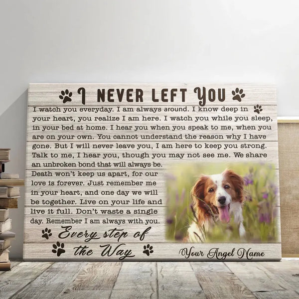 Personalized Photo Canvas Prints, Dog Loss Gifts, Pet Memorial Gifts, Dog Sympathy, I Never Left You Dem Canvas