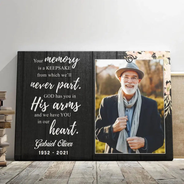 Personalized Canvas Prints Custom Photo, Your Memory Is A Keepsake From Which We'll Never Part Dem Canvas