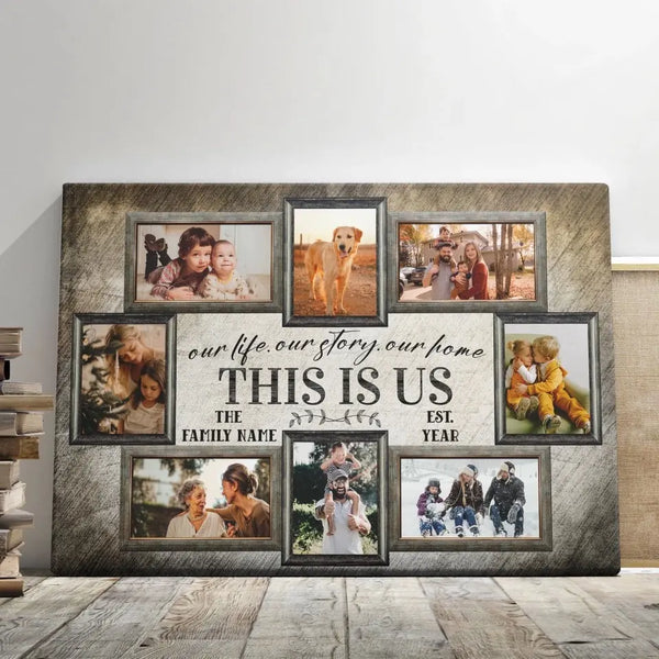 Personalized Canvas Prints, Custom Photo, Name, Family Pictures Wall Idea, Family Gift Canvas Dem Canvas