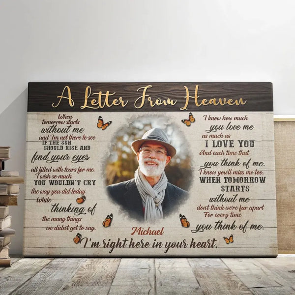 Personalized Canvas Prints, Custom Photo, Memorial Gifts, Bereavement Gifts, Remembrance Gifts, A Letter From Heaven For Lost Loved Ones Dem Canvas