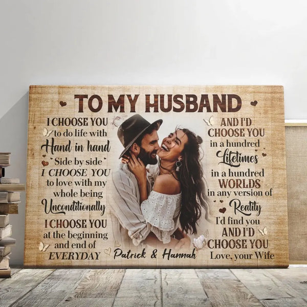 Personalized Canvas Prints Custom Photo, Anniversary Gifts, Couple Gifts, To My HusBand Dem Canvas