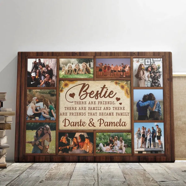 Personalized Canvas Prints, Custom Photo, Bestie Photo Collage, Best Friend Gift, Bestie Gift, There Are Friends Dem Canvas