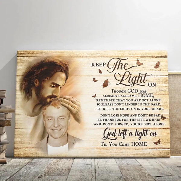 Personalized Canvas Prints Custom Photo, Remembrance Gifts, Baby Memorial Gifts, Sympathy Gifts, Keep The Light On Dem Canvas