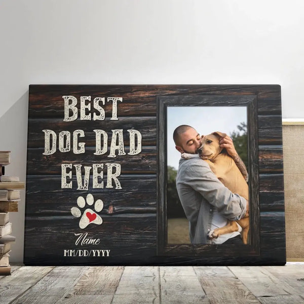 Personalized Canvas Prints Custom Photo, Dog Dad Gifts For Men, Personalized Dog Photo Name Gift, Father's Day Canvas Gift For Dog Dem Canvas