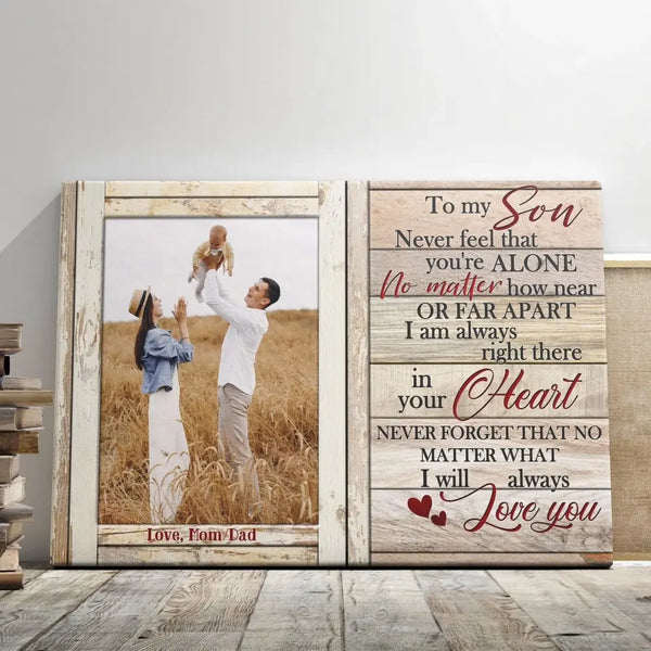 Personalized Memorial Son Canvas, Custom Photo, Gift for Son I will always love you Dem Canvas