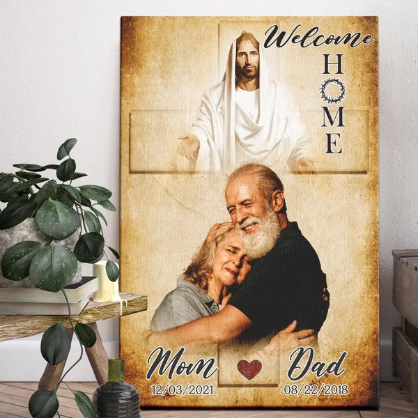 Personalized Canvas Prints, Custom Photo, Sympathy Gifts, Memorial Gifts, Loss Parents, Safe In The Arms Of Jesus, Welcome Home Dem Canvas