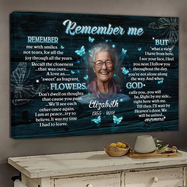 Personalized Canvas Prints, Custom Photo And Name, Memorial Gift, Sympathy Gifts, Remember Me Dem Canvas