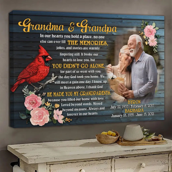 Personalized Canvas Prints, Custom Photo And Name, Sympathy Gifts, Memorial Gift, Memory Of  Mom And Dad Dem Canvas