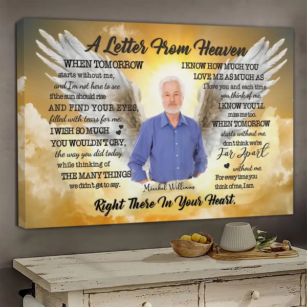 Personalized Canvas Prints, Custom Photo And Name, Memorial Gift, Sympathy Gifts, Angel Portrait Dem Canvas