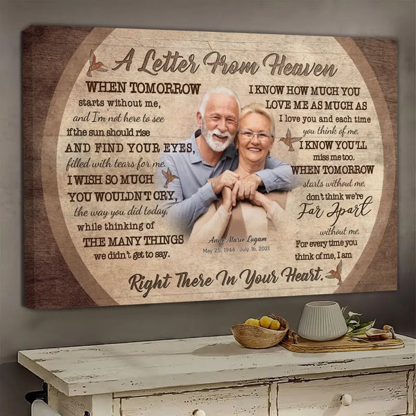 Personalized Canvas Prints, Custom Photo And Name, Memorial Gift, Sympathy Gifts, I Never Left You Dem Canvas