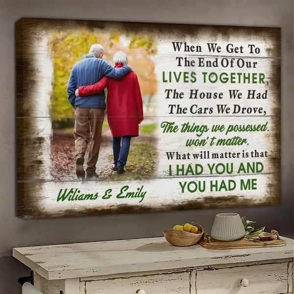 Personalized Canvas Prints, Custom Photo And Name, Anniversary Gift, Couple Gift, Gardening Old Couple Husband Wife Dem Canvas