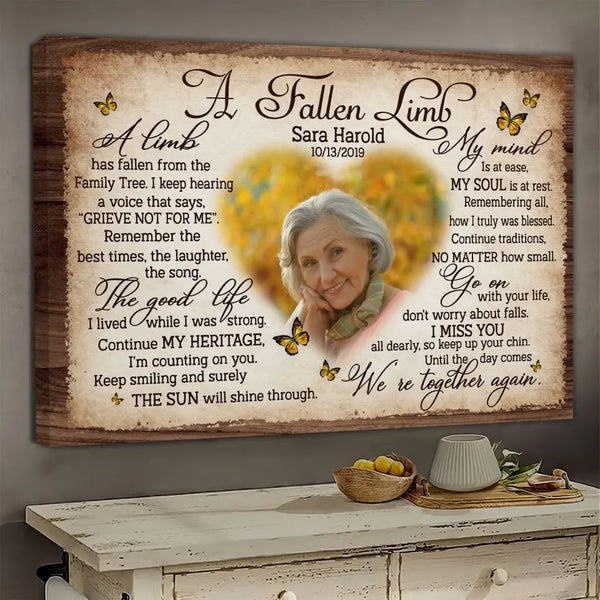 Dem Canvas - Personalized Canvas Prints, Custom Photo, Sympathy Gifts, Memorial Gift, A Fallen Limb