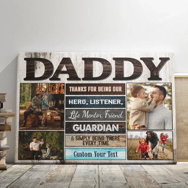 Personalized Canvas Prints Custom Photo, Gifts For Dad Grandpa, Best Father Day Gifts, Unique Dad Birthday Gifts Dem Canvas