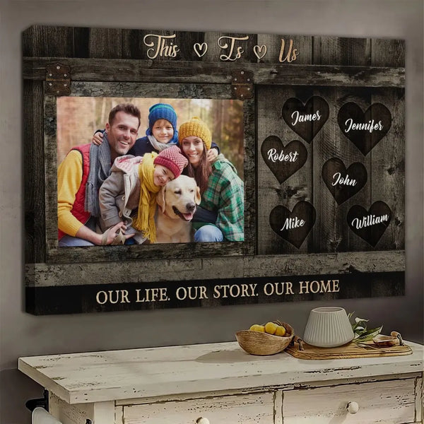 Personalized Canvas Prints Custom Photo, Photo Gifts Family Gifts Our Life Our Story Our Home Dem Canvas