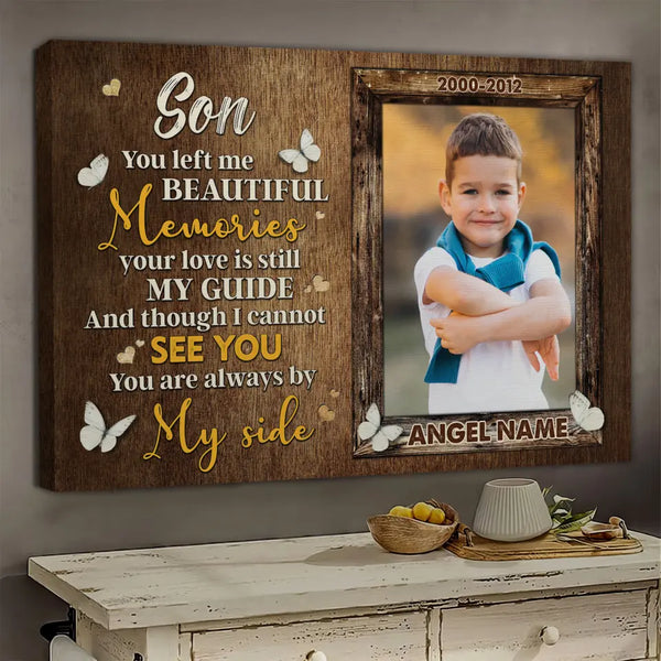 Personalized Canvas Prints, Custom Photo, Memory Gift for Loss of Son, Memorial Canvas for Son, Loss of a Son Gift Ideas Dem Canvas