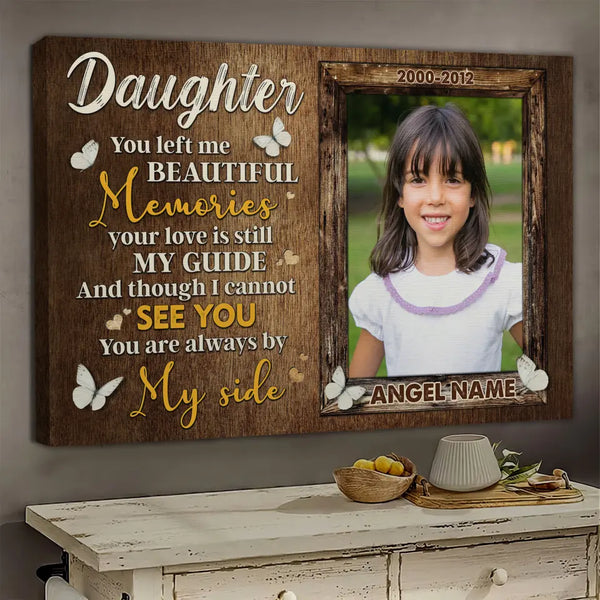 Personalized Canvas Prints, Custom Photo, Loss of Daughter Gifts, Memorial Canvas for Daughter, Memorial Picture Frame Ideas Dem Canvas