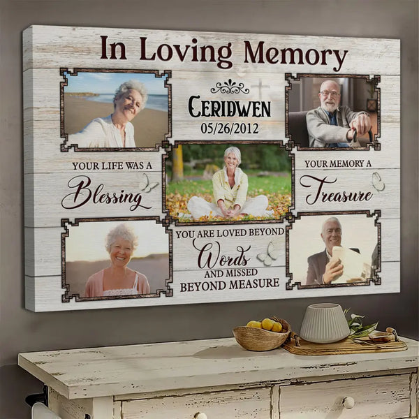 Personalized Canvas Prints, Memorial Photo Gift Ideas, Sympathy Gift, In Loving Memory Gifts Dem Canvas
