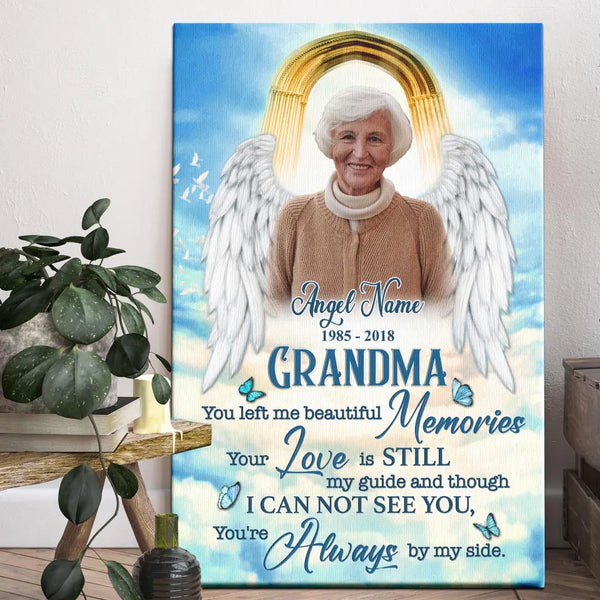 Personalized Canvas Prints, Custom Photo Sympathy Gifts, Remembrance Gifts, Bereavement Gifts, Grandma You Left Me Beautiful Memories Dem Canvas