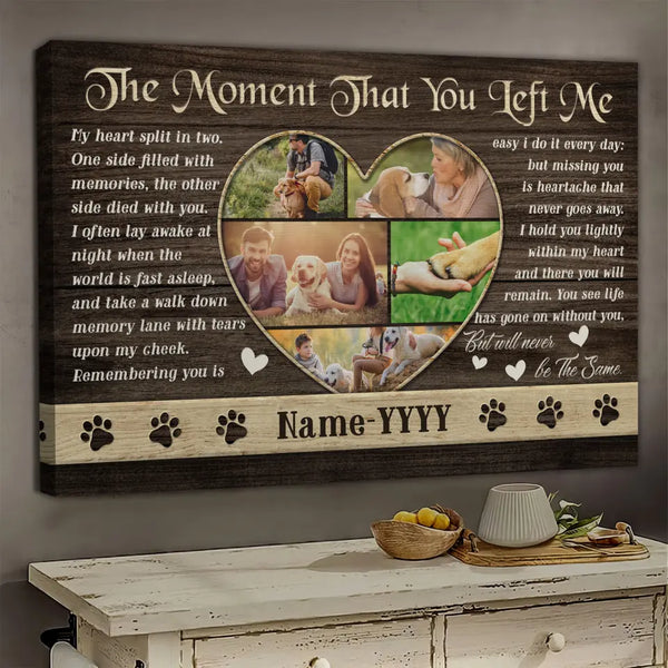 Personalized Photo Canvas Prints, Custom Photo, Memorial Gifts For Loss Of Dog Pet, Remembrance Gifts Dem Canvas