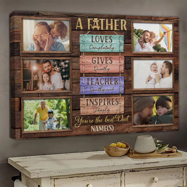 Personalized Photo Canvas Prints, Custom Photo, Father’s Day Gift Unique, Custom Gift For Dad Dem Canvas