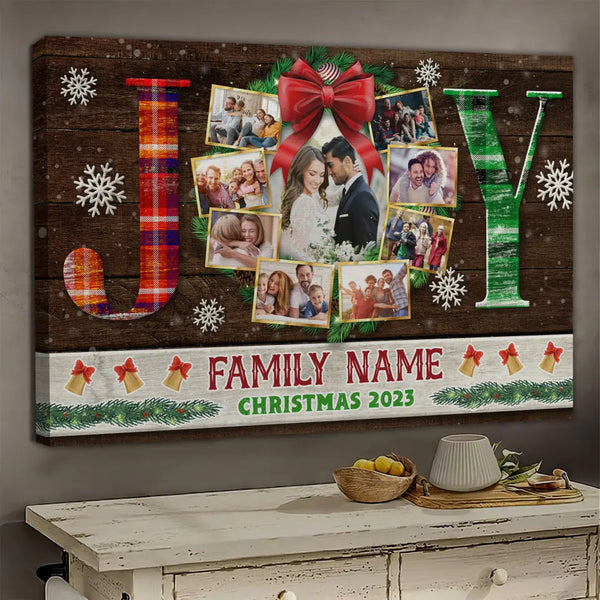 Personalized Photo Canvas Prints, Custom Photo, Christmas Art For Wall Decor, Family Christmas Pictures Dem Canvas