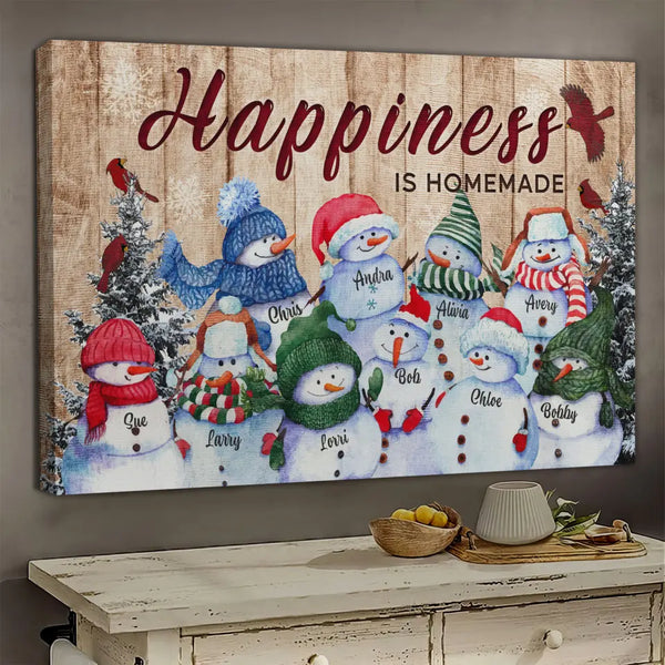 Personalized Canvas Prints Custom Name - Happiness Is Homemade Dem Canvas