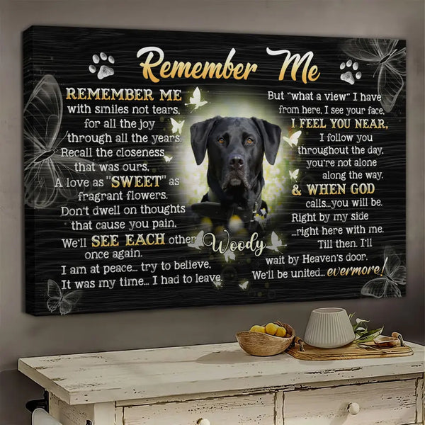 Personalized Photo Canvas Prints, Custom Photo, Pet Loss Gifts, Memorial Gifts, Sympathy Gifts, Remember Me Dem Canvas