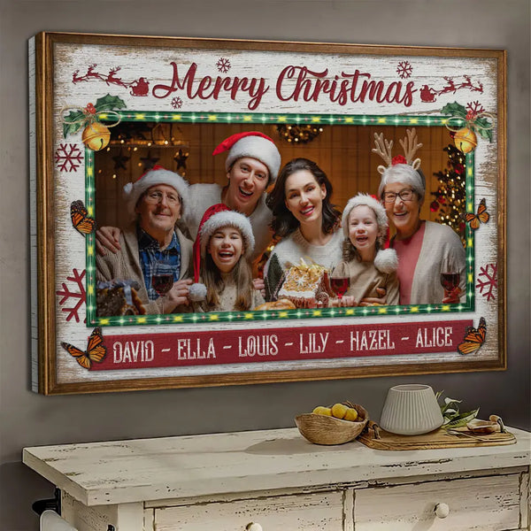 Personalized Canvas Prints, Custom Photo Christmas Gifts For Family, Christmas Decor At Home, Welcome To Christmas, Merry Christmas Dem Canvas